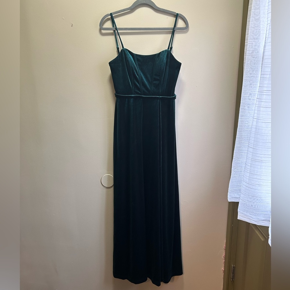 Revelry Classic Emerald Velvet Maxi Dress